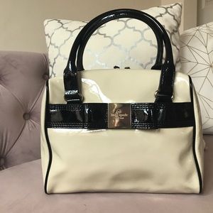 Kate Spade Cream & Black Bow Patent Leather Purse